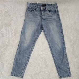 BoohooMAN Light Wash Straight Leg Button Fly Rigid Jeans‎ 32 Long